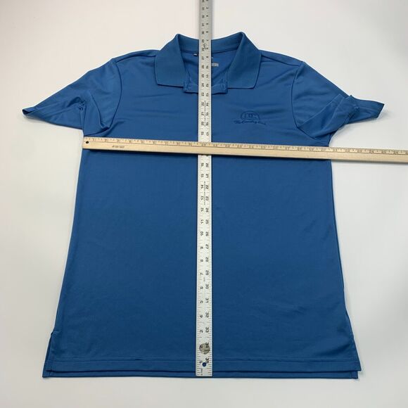 Adidas Golf Polo Shirt Mens M Medium Astral Blue Embroidered Front Performance - Picture 6 of 11